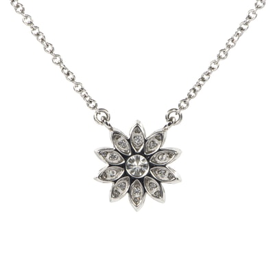 TIFFANY&Co. ティファニー エンチャントフラワー ネックレス ペンダント Pt950 ダイヤモンド シルバー【中古】