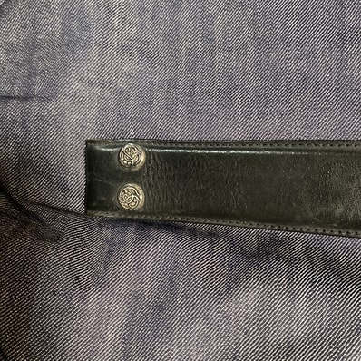Chrome Hearts Plain Leather 1.5 Belt Horseshoe Rivet "Black"