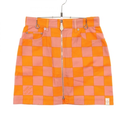 ルイ・ヴィトン LOUIS VUITTON ダミエ 花柄 ミニ スカート 衣料品 ボトムス コットン ピンク レディース ピンク系 / オレンジ系 RW242WW MPK FRSK65 【中古】
