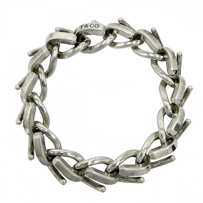 TIFFANY&Co. ティファニー ブレスレット フォージ ラージリンク ブレスレット ジュエリー アクセサリー シルバー925 レディース 約73.0g【中古品】