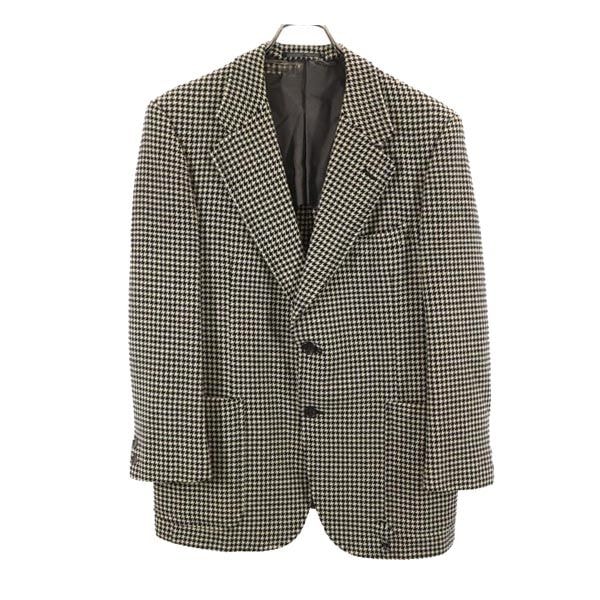 Burberrys バーバリーズ 90s オールド ウール 千鳥格子 テーラードジャケット AB ブラック系