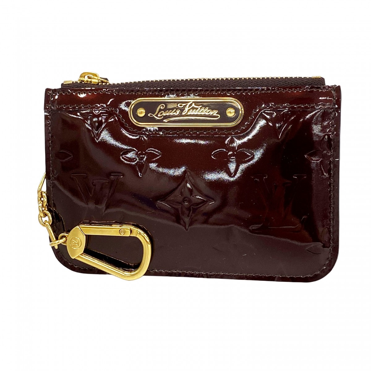 【6db1870-k】ルイヴィトン コインケース ヴェルニ ポシェットクレNM M93557 アマラント【中古】レディース