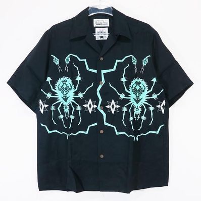 WACKO MARIA Wolf's Head / Hawaiian Shirt #1 "Black/Mint"