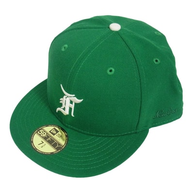 FEAR OF GOD フィアオブゴッド キャップ ESSENTIALS エッセンシャルズ NEW ERA ニューエラ 59FIFTY FITTED CAP ベースボール キャップ 帽子 グリーン系 7 5/8【極上美品】【中古】