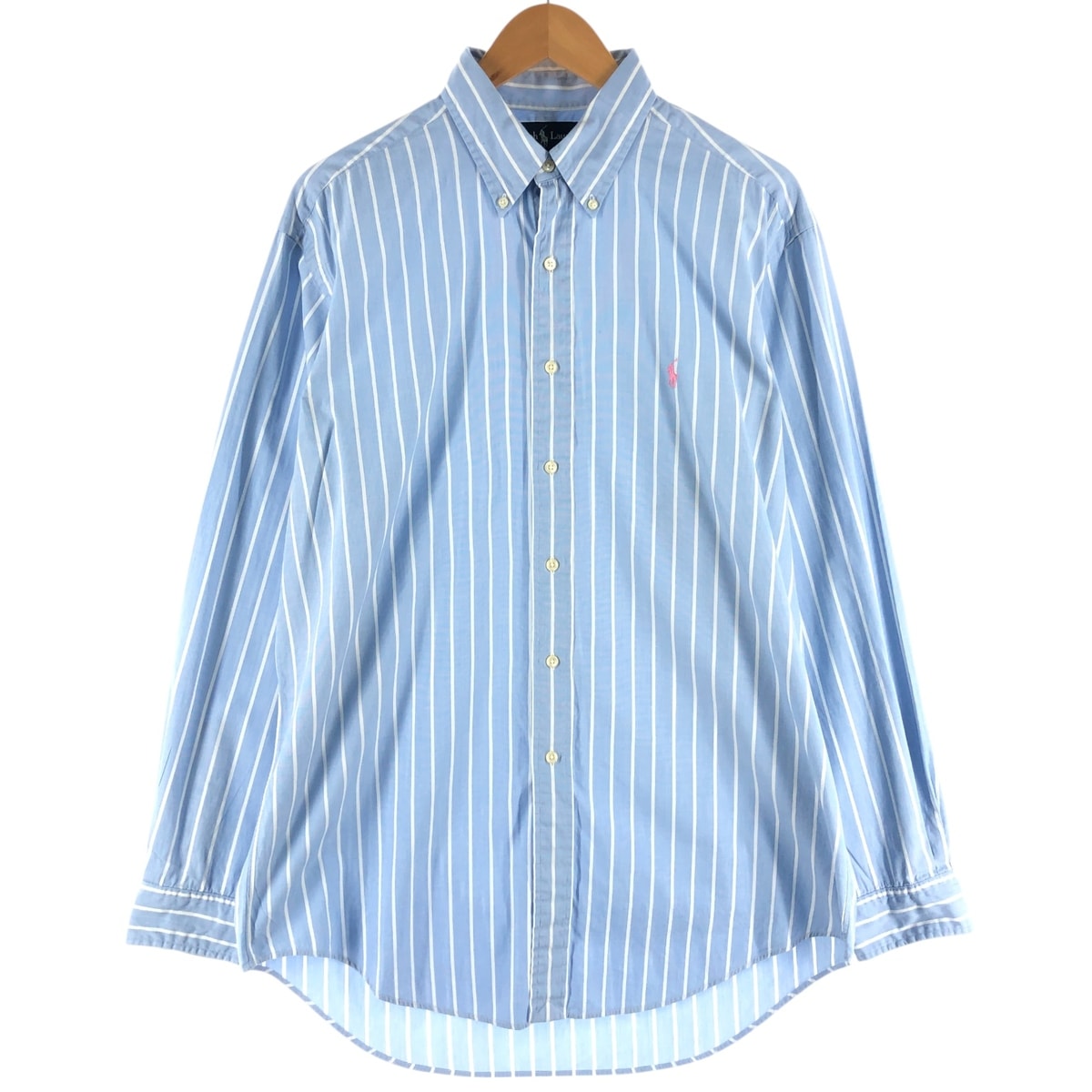 古着 ラルフローレン Ralph Lauren CLASSIC FIT クラシックフィット 長袖 ボタンダウンストライプシャツ メンズXL相当/eaa528171