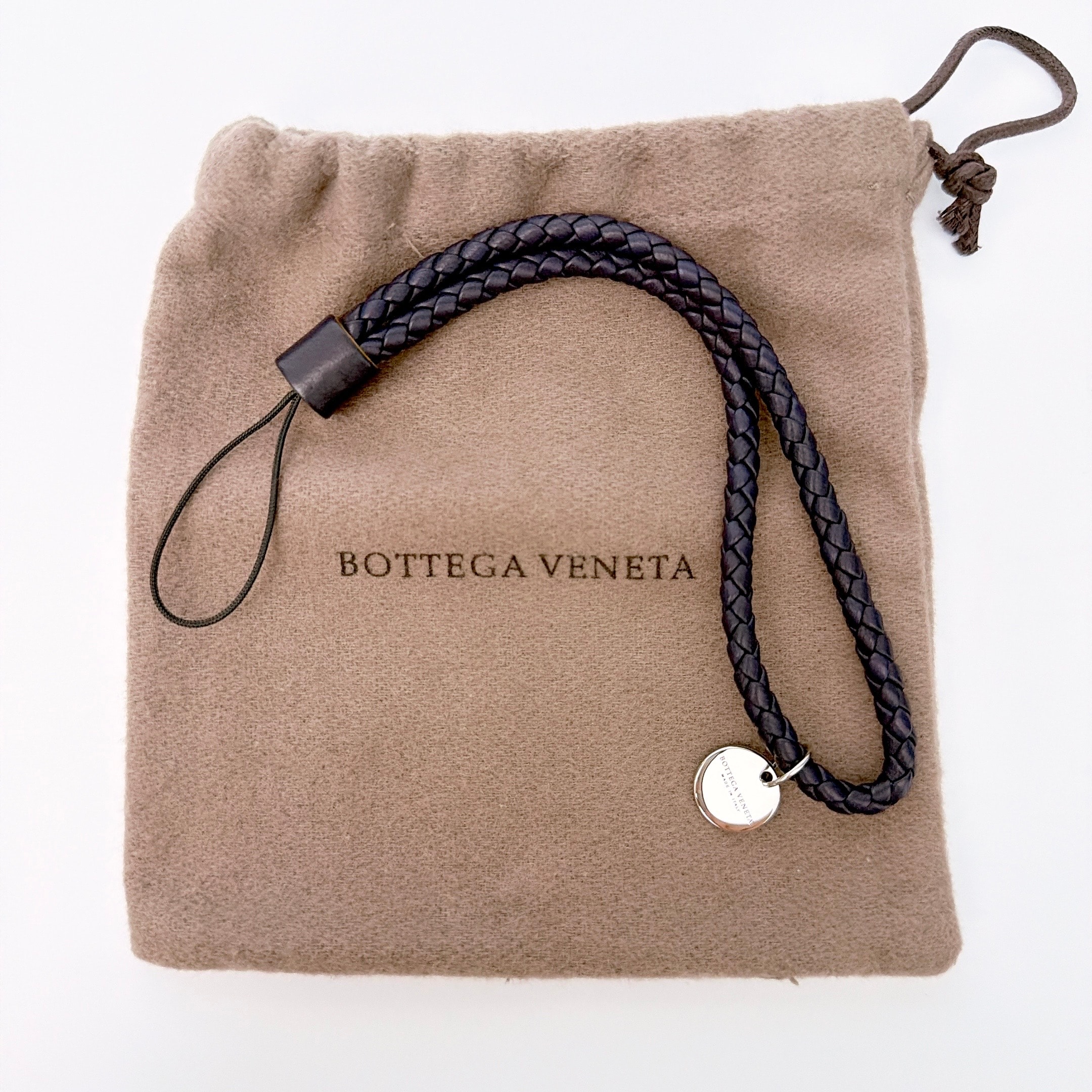 【未使用】BOTTEGAVENETA ボッテガヴェネタ イントレチャート 携帯ストラップ スマホアクセサリー キーホルダー