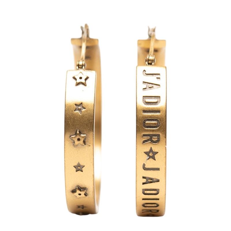 ディオール ジャディオール トライバル フープ ピアス ゴールド メッキ レディース Dior 【中古】