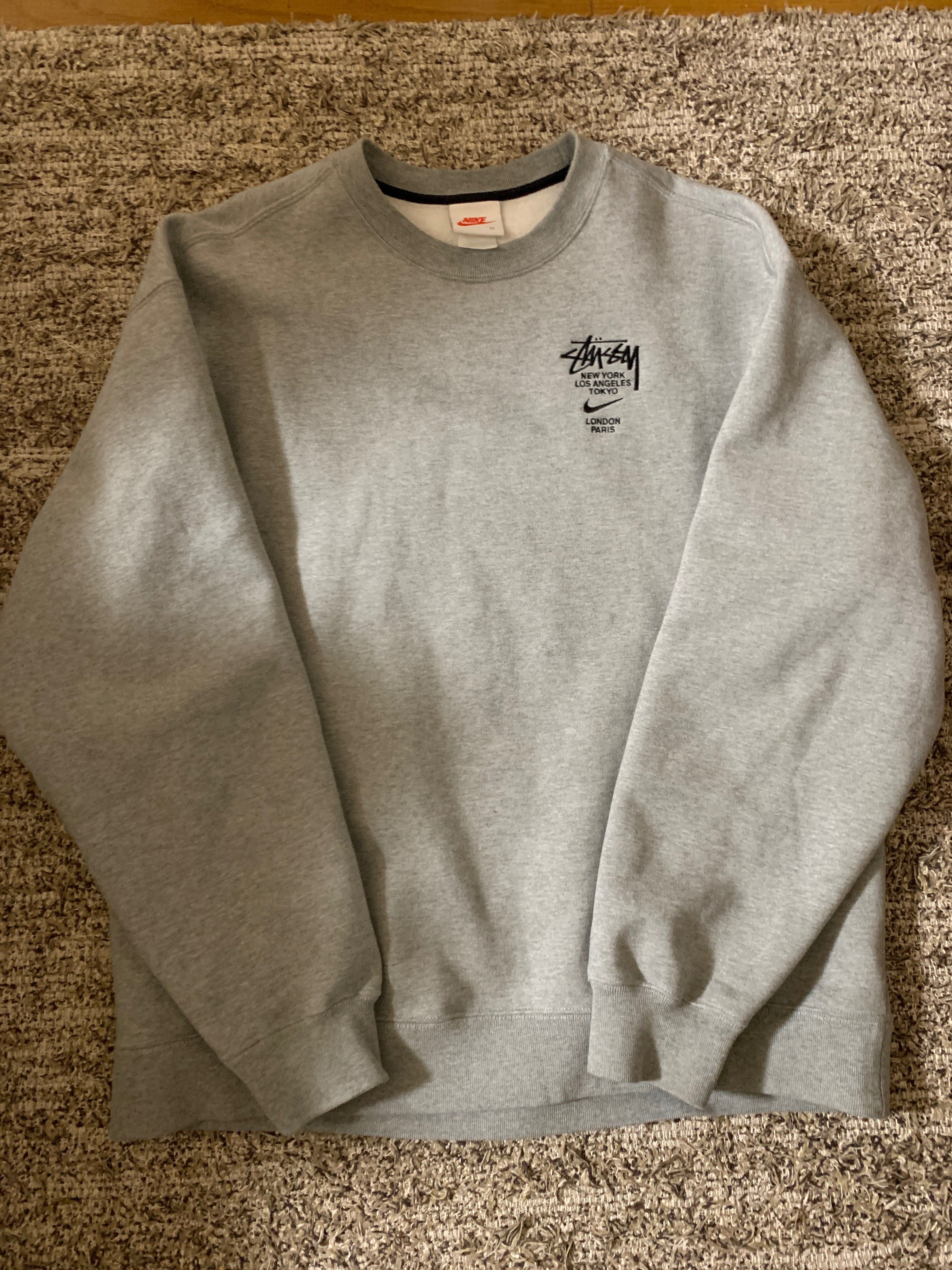 Nike x Stussy International Crewneck Sweatshirt (US Size) "Grey" DC4198-050