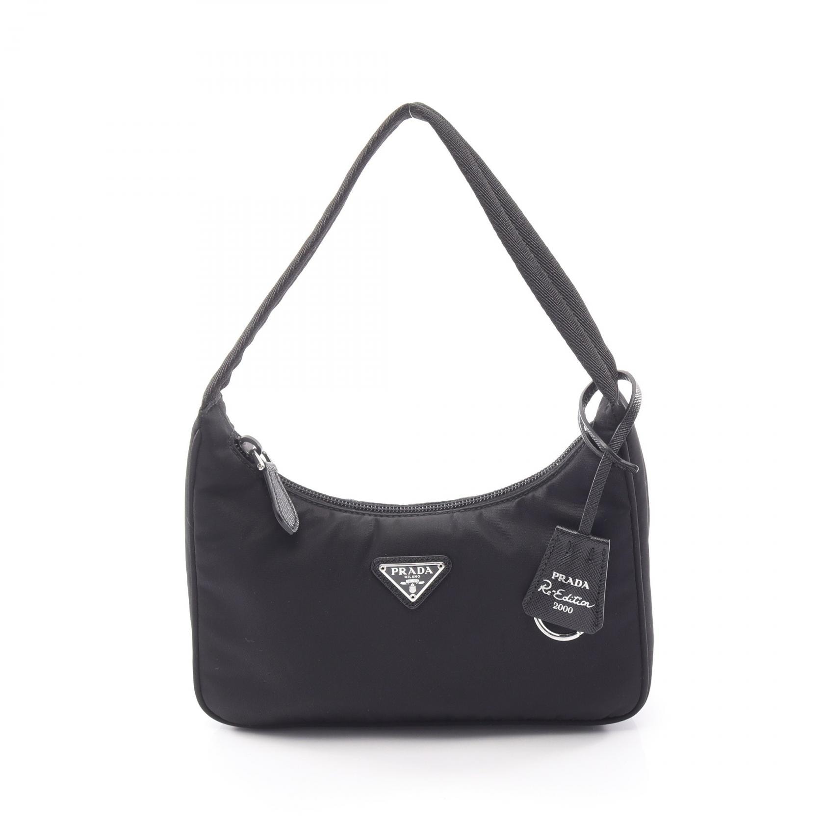 プラダ PRADA Re-Edition 2000 ミニバッグ ハンドバッグ バッグ ナイロン レディース ブラック系 1NE515 【中古】