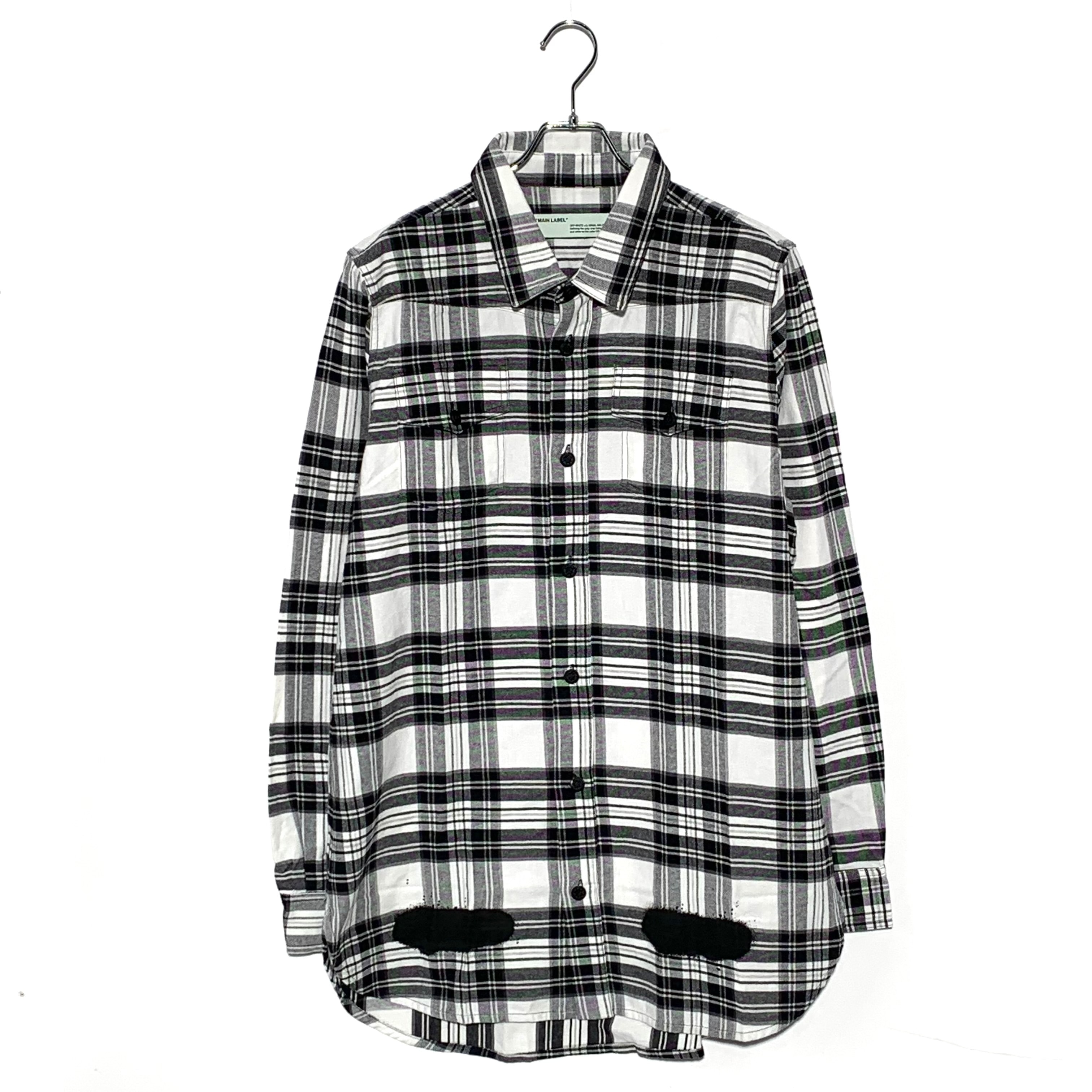 OFF-WHITE 17SS DIAG SPRAY CHECK SHIRT WHITE