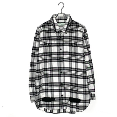 OFF-WHITE 17SS DIAG SPRAY CHECK SHIRT WHITE