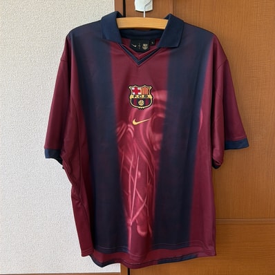 Travis Scott Cactus Jack x Nike x FC Barcelona Retro 2000/01 Home Skeleton Jersey "Burgundy"