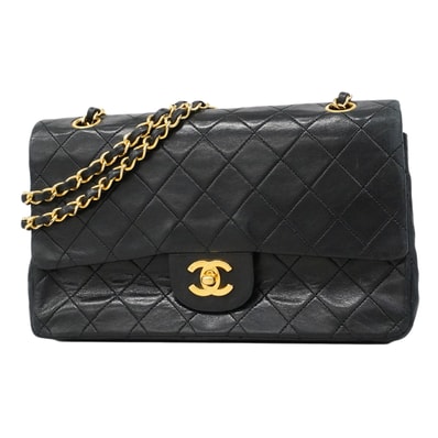 ★SALE【6ee5338-h】シャネル ショルダーバッグ マトラッセ Wフラップ Wチェーン ラムスキン ブラック ゴールド金具【中古】レディース