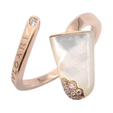 ブルガリ BVLGARI ジェラーティ ダイヤ マザーオブパール リング リング・指輪 ジュエリー K18PG(ピンクゴールド) ダイヤモンド マザーオブパール レディース ゴールド系 / クリア系 / ホワイト系 【中古】