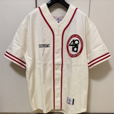 Supreme x 40 Acres Twill Baseball Jersey "Natural"
