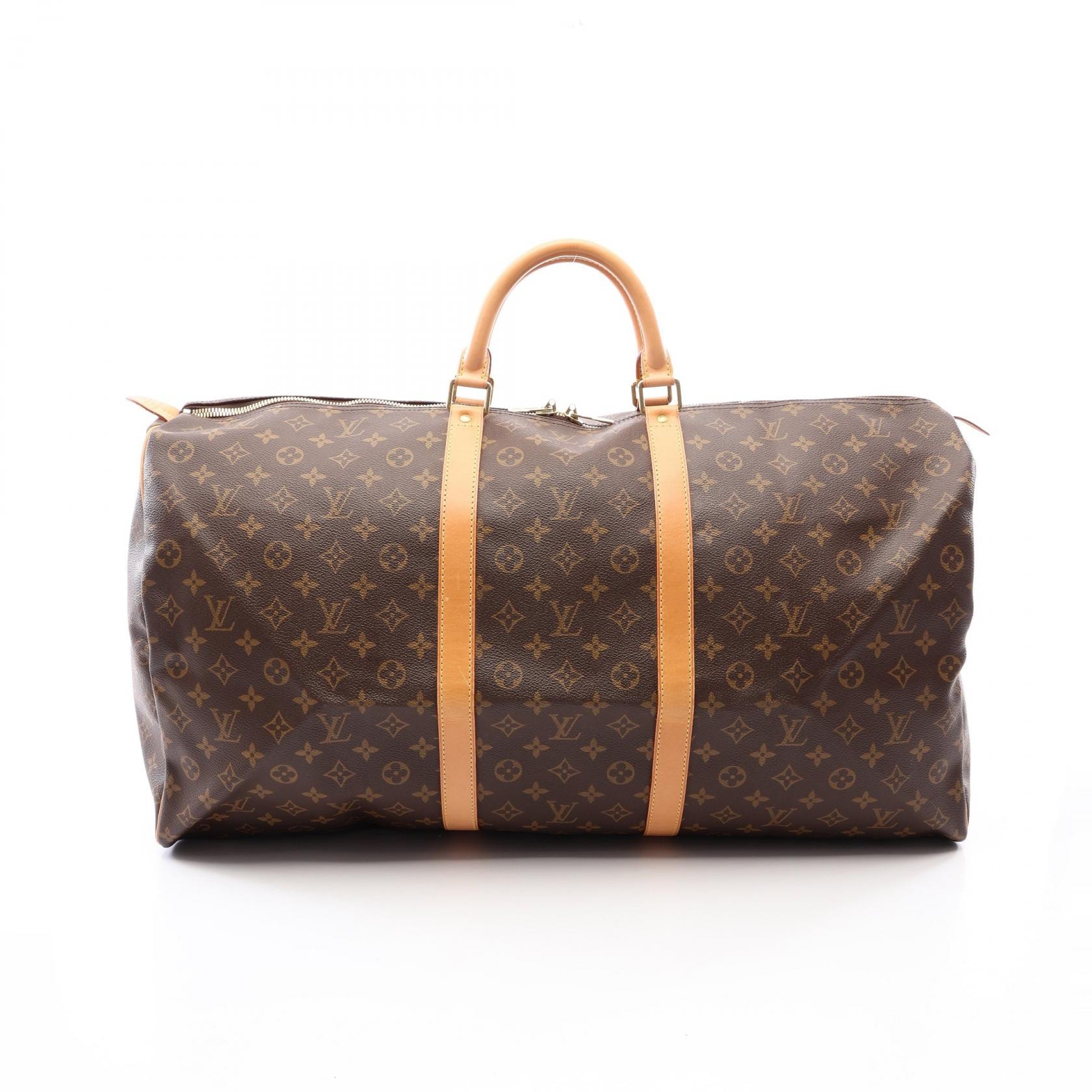 ルイ・ヴィトン LOUIS VUITTON キーポル60 モノグラム ボストンバッグ バッグ PVCコーティングキャンバス レザー メンズ レディース ブラウン系 M41422 【中古】
