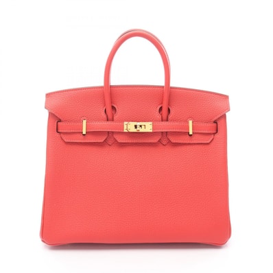 エルメス HERMES バーキン25 ハンドバッグ バッグ レザー トゴ トゴ ルージュピヴォワンヌ T刻印(2015年製造) レディース レッド系 【中古】