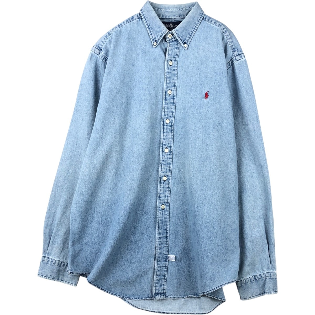 古着 ラルフローレン Ralph Lauren 長袖 ボタンダウンデニムシャツ メンズXL相当/eaa666513