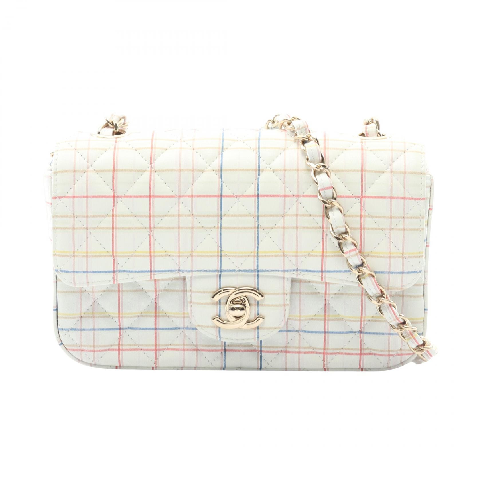シャネル CHANEL ミニマトラッセ20 ショルダーバッグ バッグ レザー レディース ホワイト系 / マルチカラー A69900 【中古】