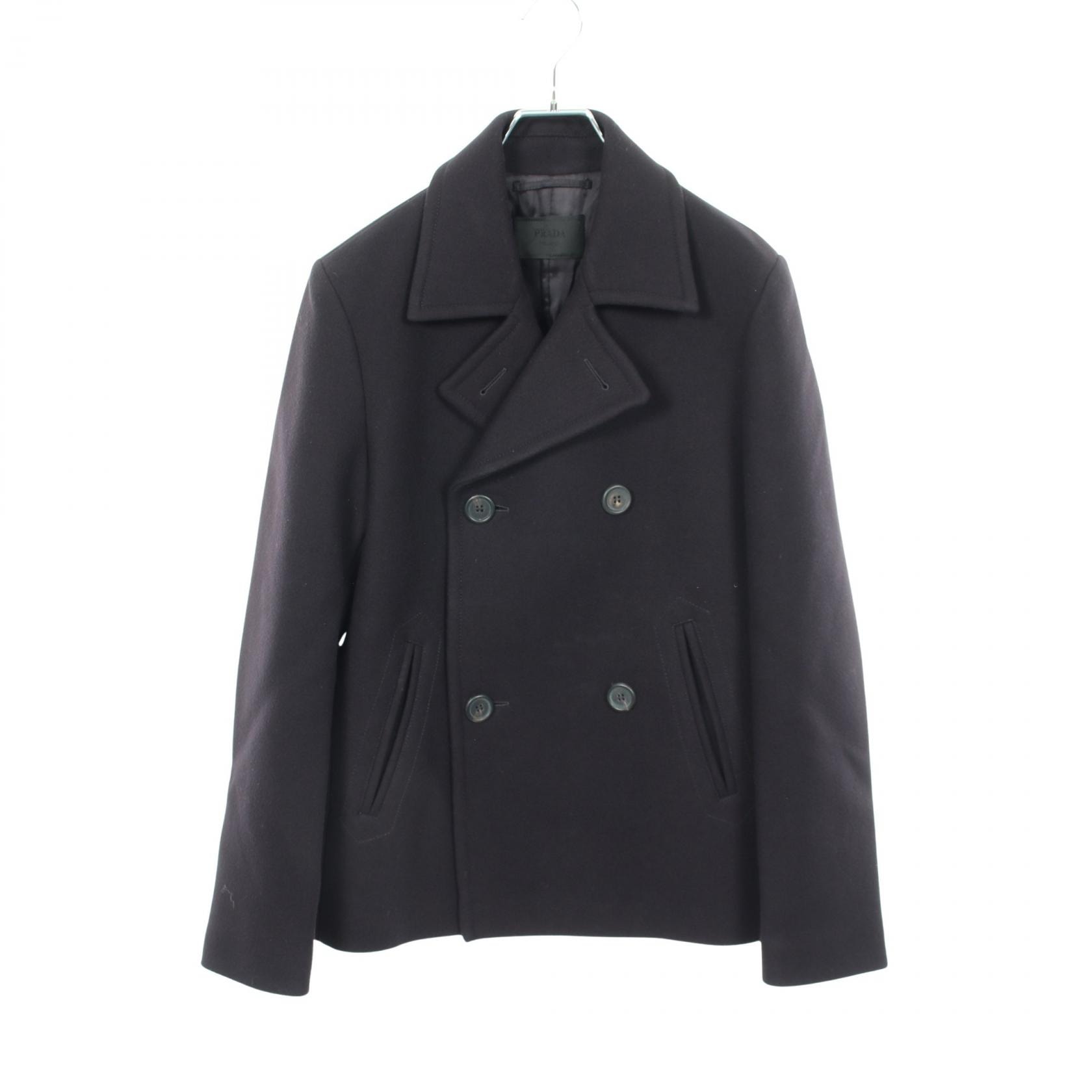 プラダ PRADA ピーコート 衣料品 アウター ウール メンズ ネイビー系 UGW658 【中古】