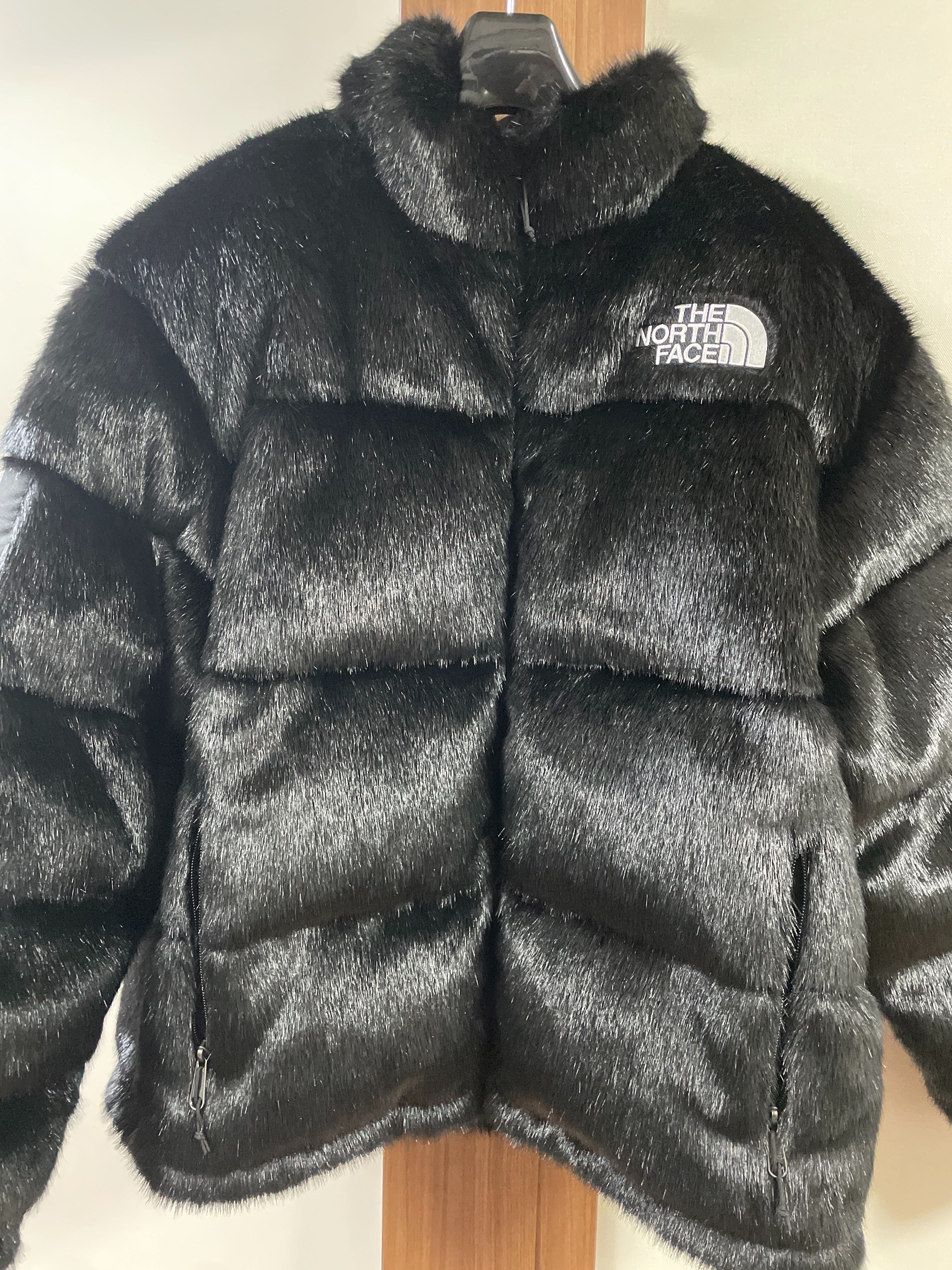 Supreme x The North Face Faux Fur Nuptse Jacket "Black"
