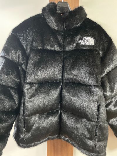 Supreme x The North Face Faux Fur Nuptse Jacket "Black"