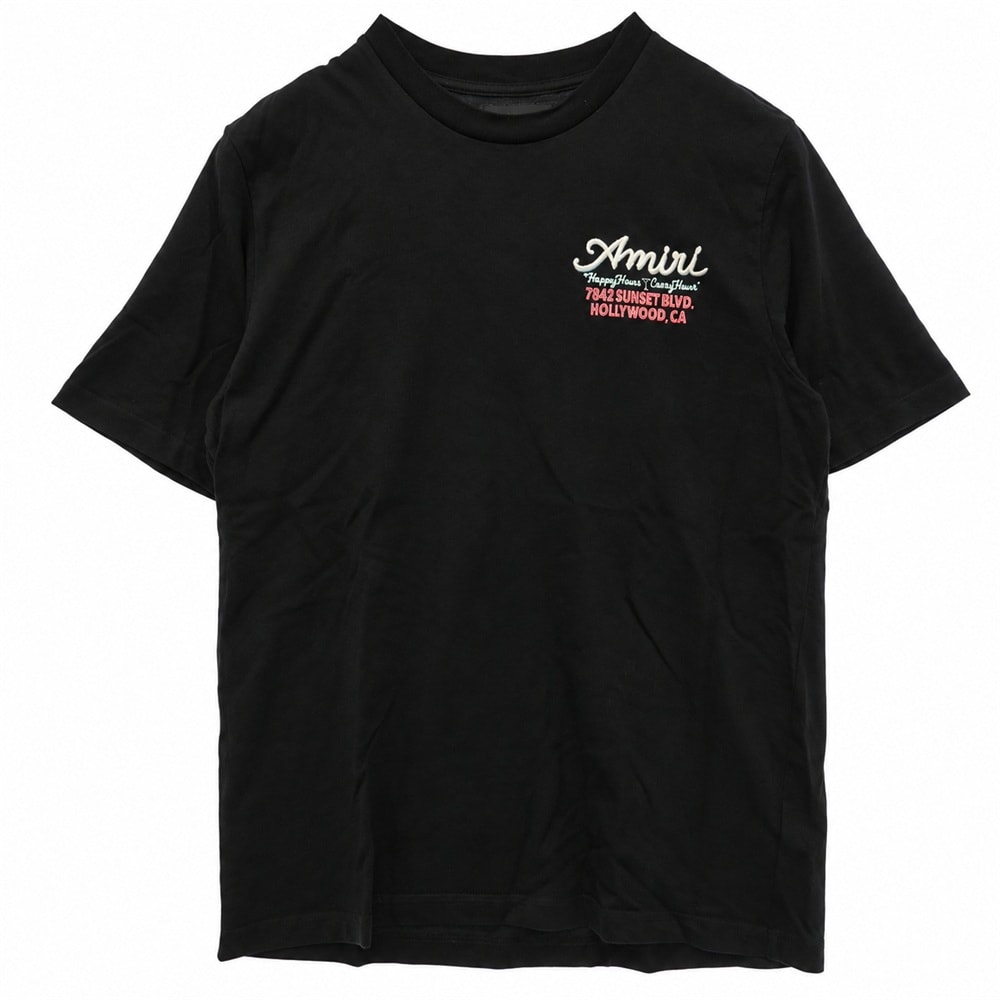AMIRI アミリ SRAMJYTE1244 Neon Lights Oversize Graphic T Shirt 刺? ロゴ プリント Tシャツ 半袖 カットソー ブラック系 M【中古】