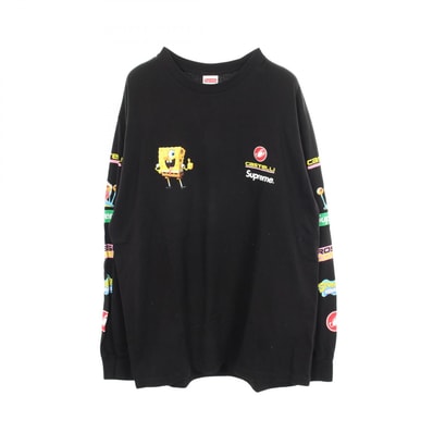 シュプリーム Supreme Supreme xSpongeBob 長袖Tシャツ 衣料品 トップス コットン メンズ ブラック系 【中古】