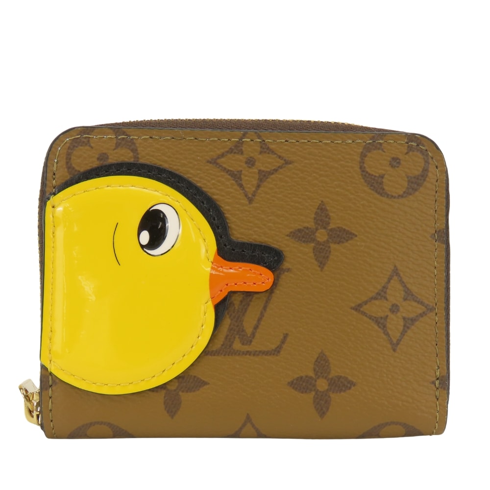 【中古】 ルイ・ヴィトン コインケース ジッピーコインパース M83690 アヒル モノグラムリバース ブラウン Sun Yitian コラボ 小物 レディース 女性 LOUIS VUITTON