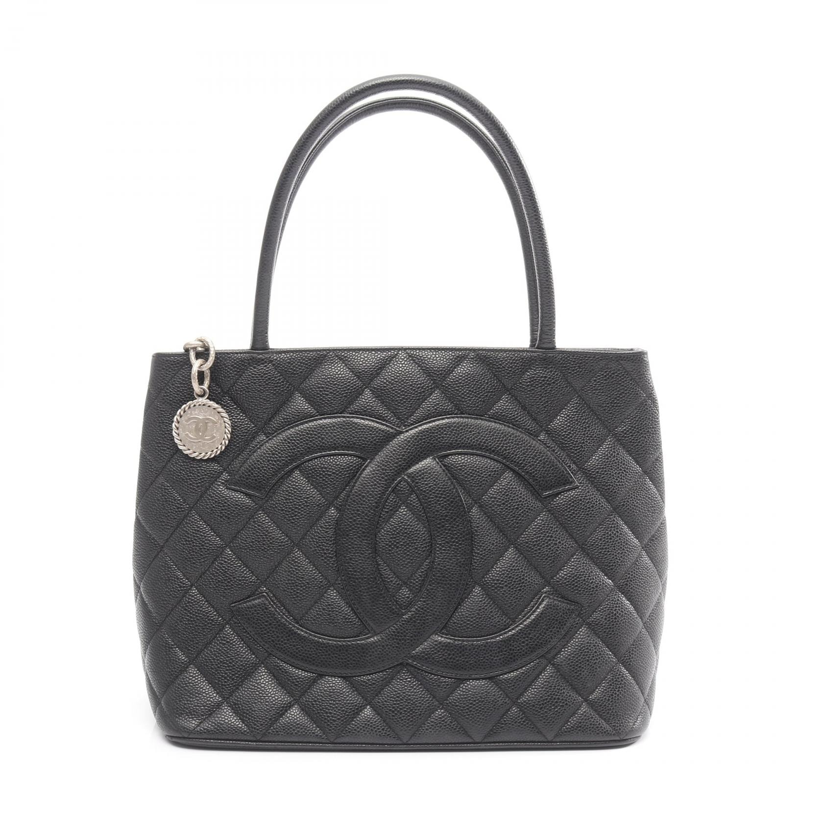 シャネル CHANEL 復刻トート トートバッグ バッグ レザー カーフ(牛革) レディース ブラック系 【中古】