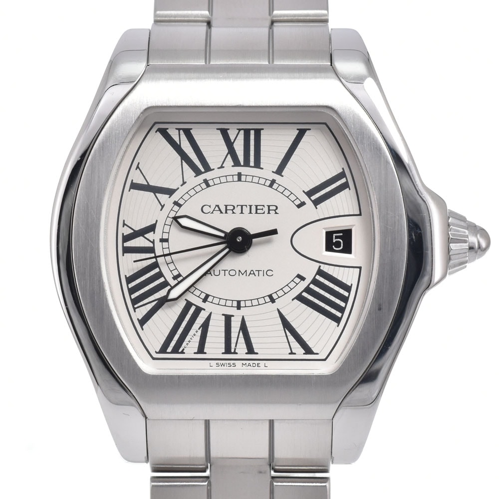 カルティエ CARTIER W6206017 ロードスター LM シルバー 自動巻き メンズ 美品 保証書付き 腕時計 N#151017