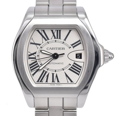 カルティエ CARTIER W6206017 ロードスター LM シルバー 自動巻き メンズ 美品 保証書付き 腕時計 N#151017