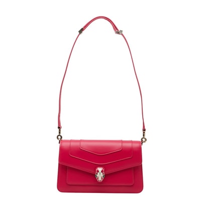 ブルガリ セルペンティ フォーエバー ショルダーバッグ ピンク レザー レディース BVLGARI 【中古】