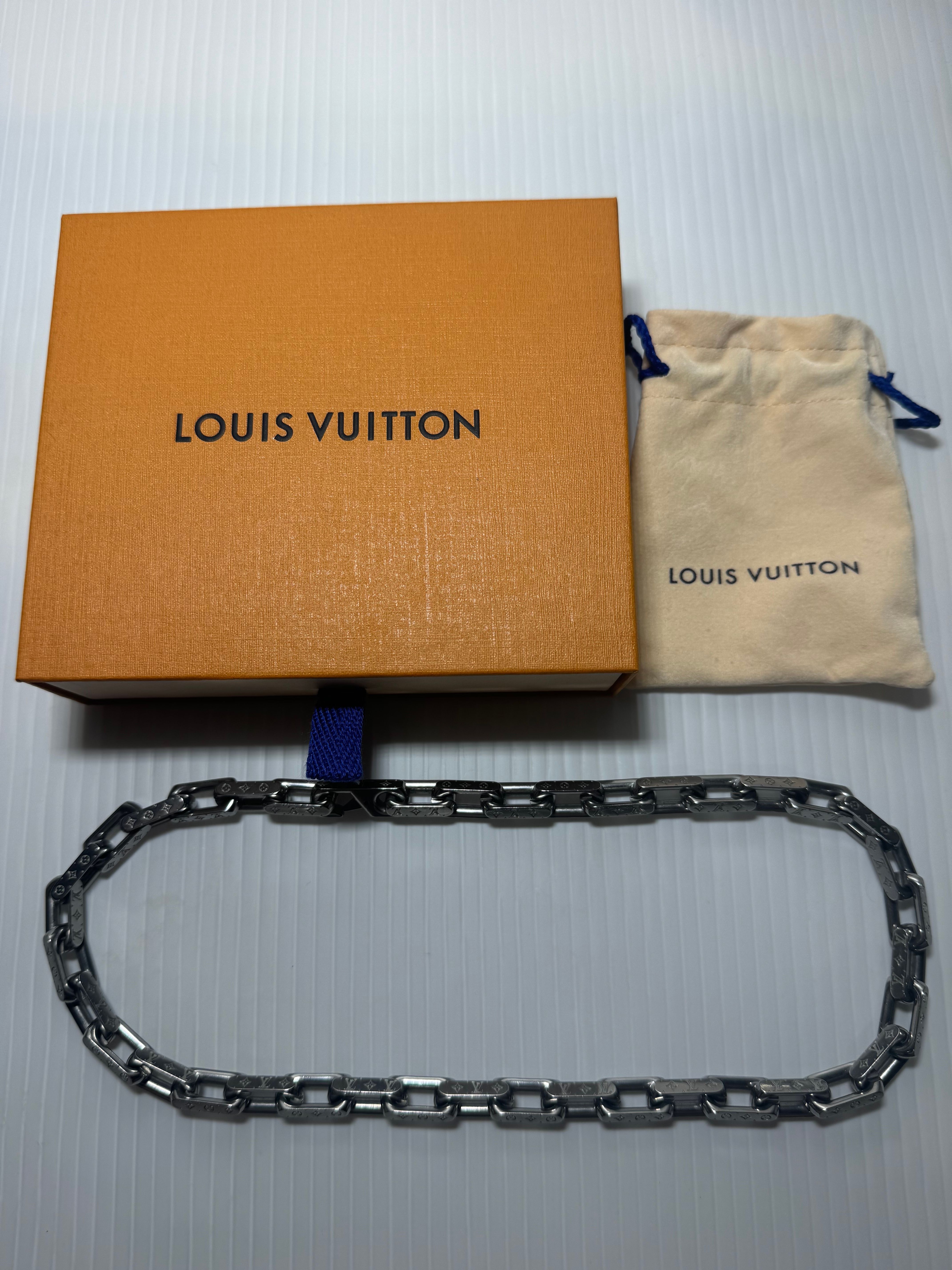 Louis Vuitton Monogram Chain Necklace "Silver"