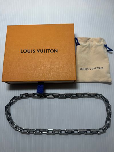 Louis Vuitton Monogram Chain Necklace "Silver"