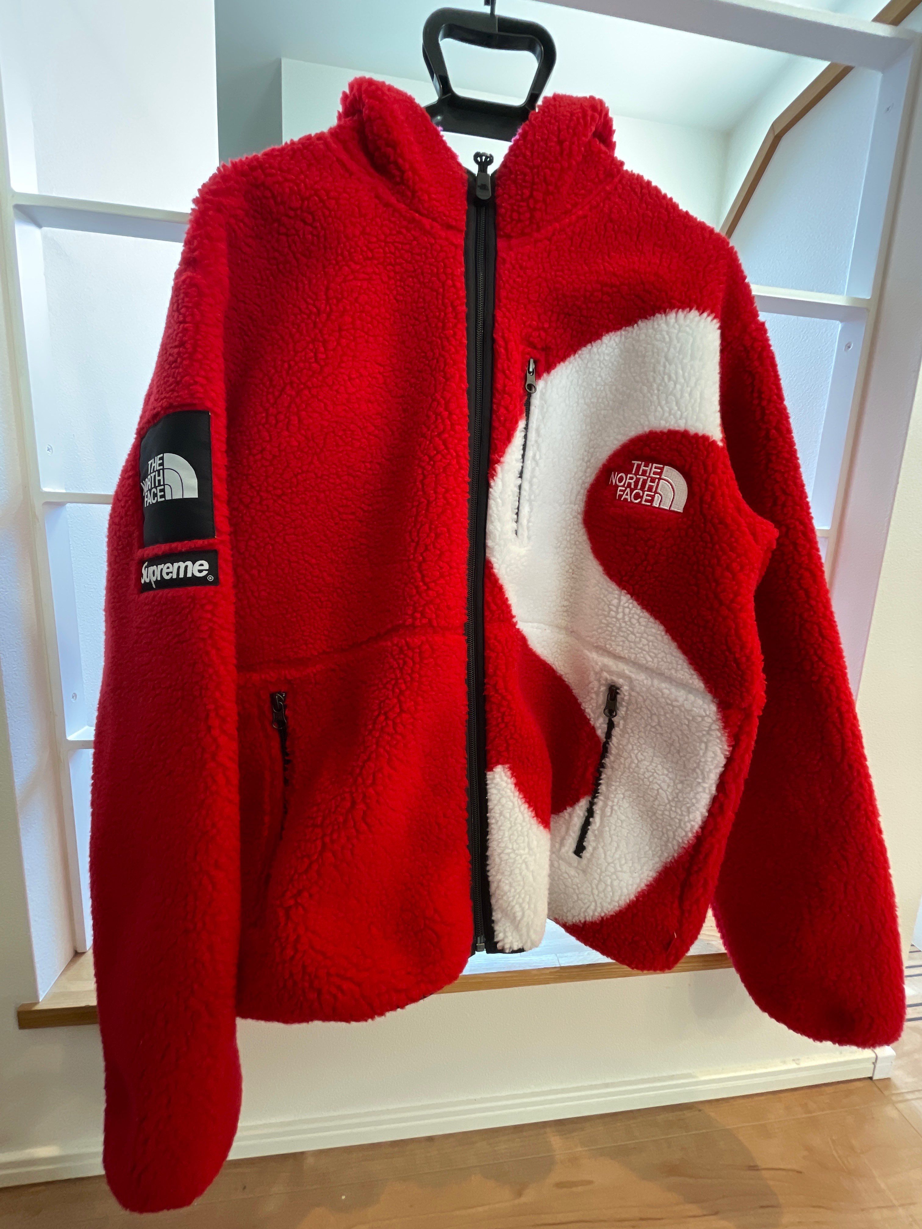 Supreme x The North Face S Logo Hooded Fleece Jacket "Red"
