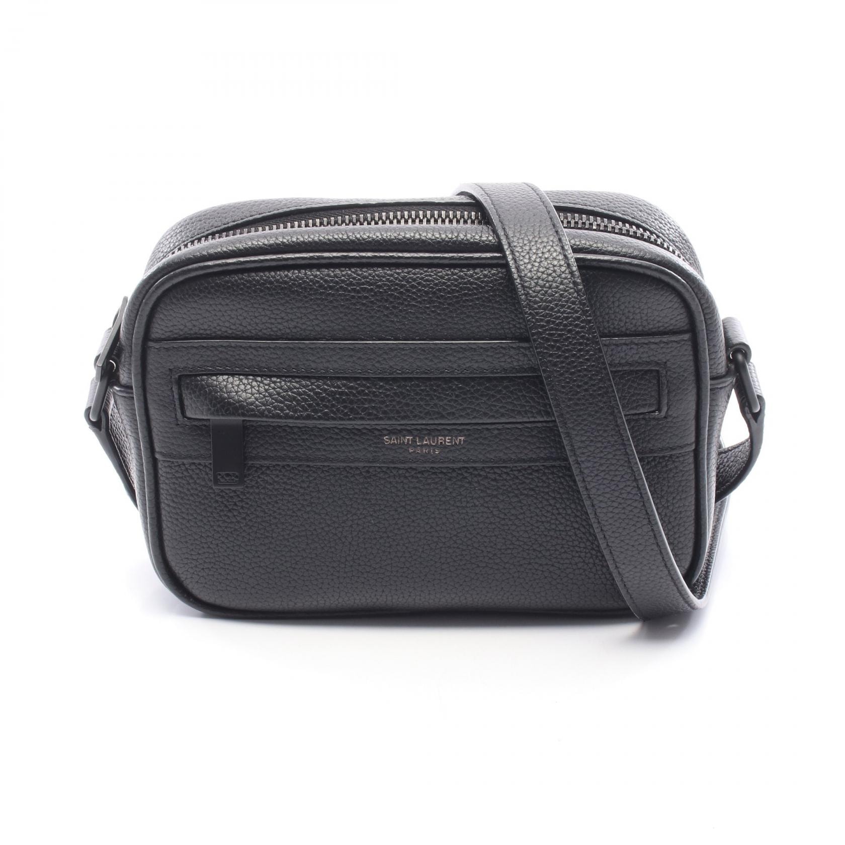 サンローランパリ SAINT LAURENT PARIS キャンプ スモール カメラバッグ ショルダーバッグ バッグ レザー メンズ ブラック系 647179 【中古】