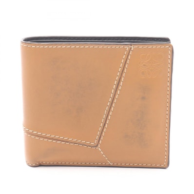 ロエベ LOEWE パズル バイフォールド 二つ折り長財布 財布 レザー レディース ブラウン系 【中古】