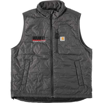 古着 カーハート Carhartt Warfel Construction ワーフェル コンストラクション アドバタイジング 中綿ベスト メンズL相当/eaa678884