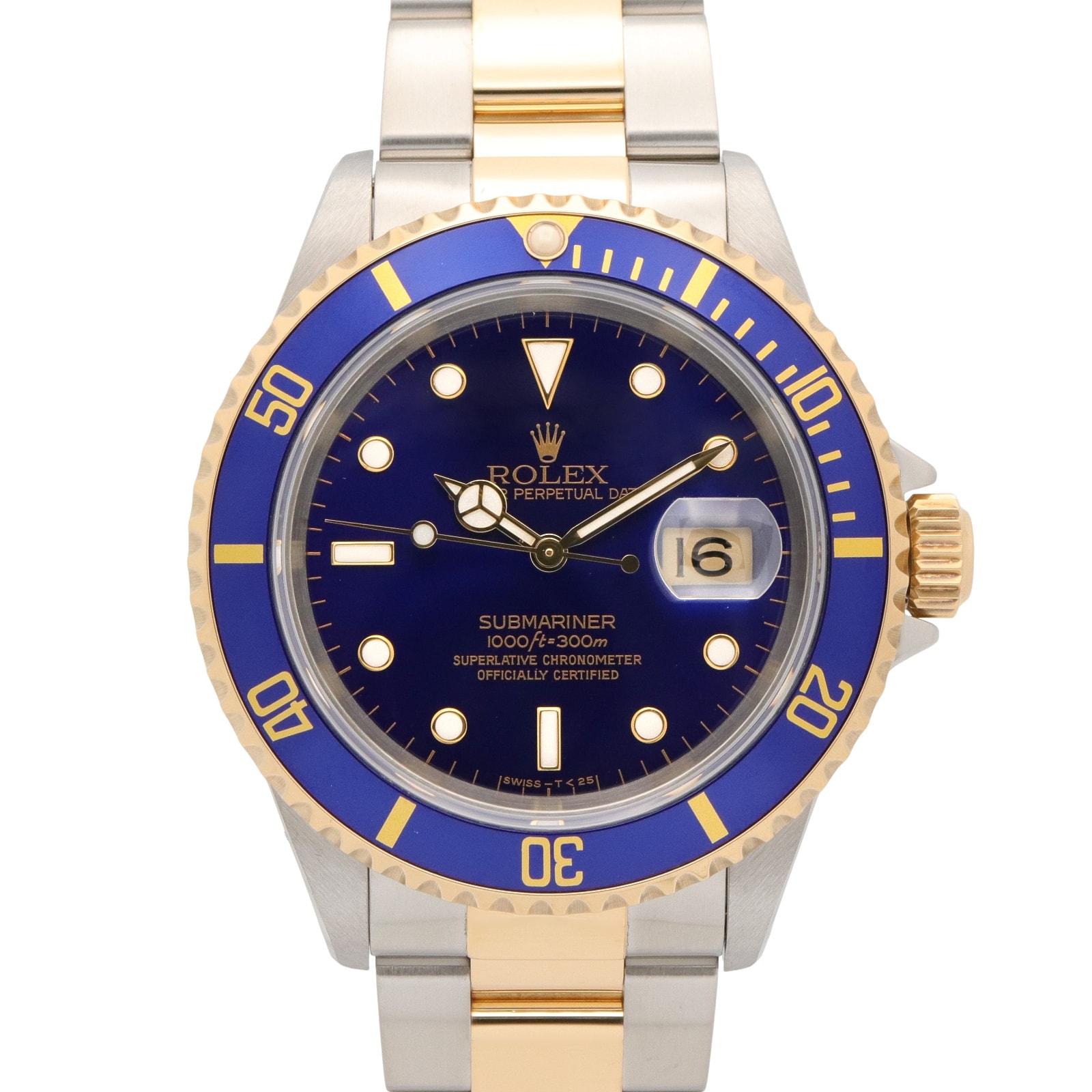 ロレックス ROLEX サブマリーナ T番 腕時計 時計 K18(イエローゴールド) ステンレススチール メンズ ブルー系 16613 【中古】