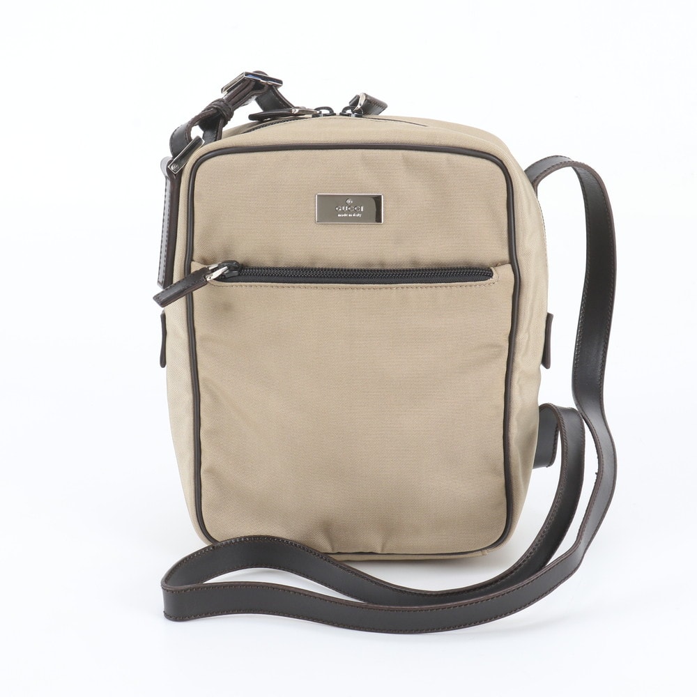 ■極美品 グッチ018 1612 ショルダーバッグ レザー×ナイロン