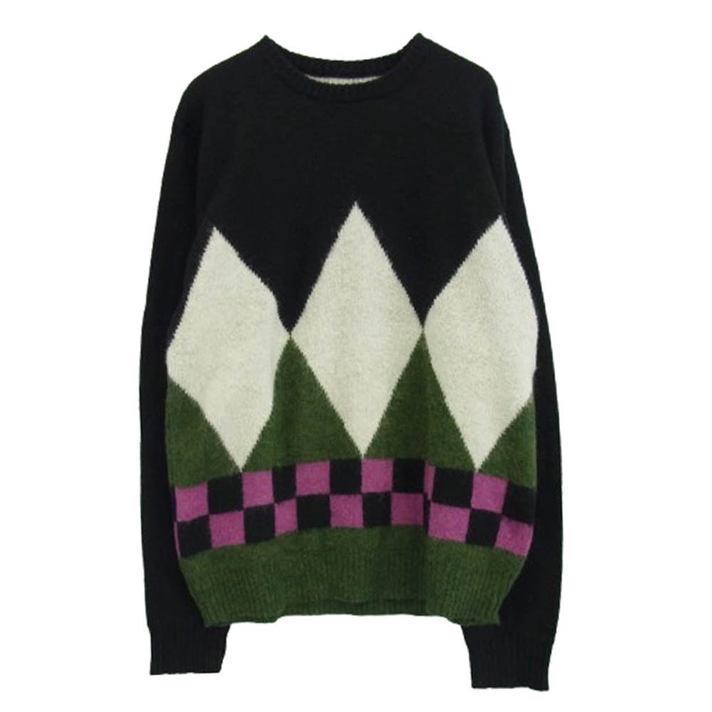 STUSSY ステューシー ニット アーガイル モヘア混 ニット セーター マルチカラー系 XL【中古】