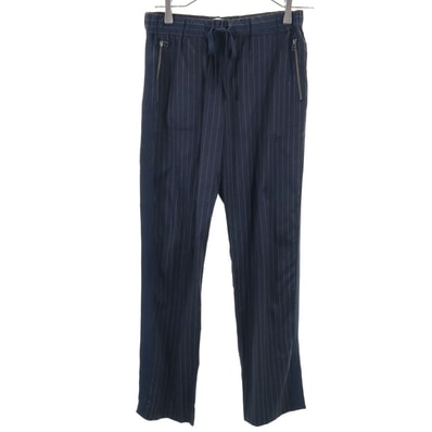 LANVIN en Bleu ランバンオンブルー 日本製 ストライプ柄 イージーパンツ 38 ネイビー