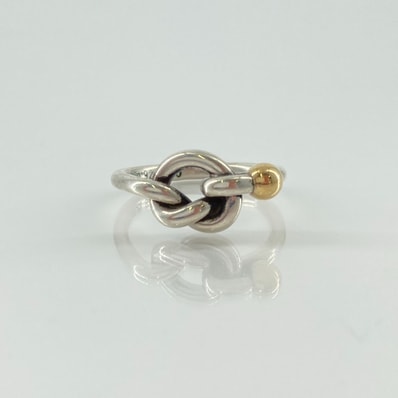 TIFFANY&CO(ティファニー) フックアンドアイ リング Ag925/750 3.0g ゴールド×シルバー