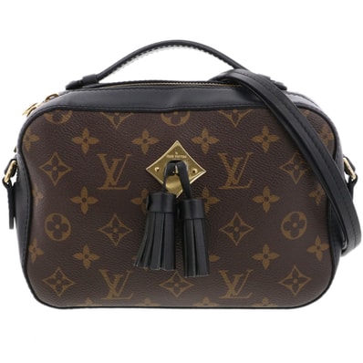 LOUIS VUITTON ルイ・ヴィトン モノグラム サントンジュ ショルダーバッグ M43555 PVCコーティングキャンバス ブラウン ブラック レディース【中古】