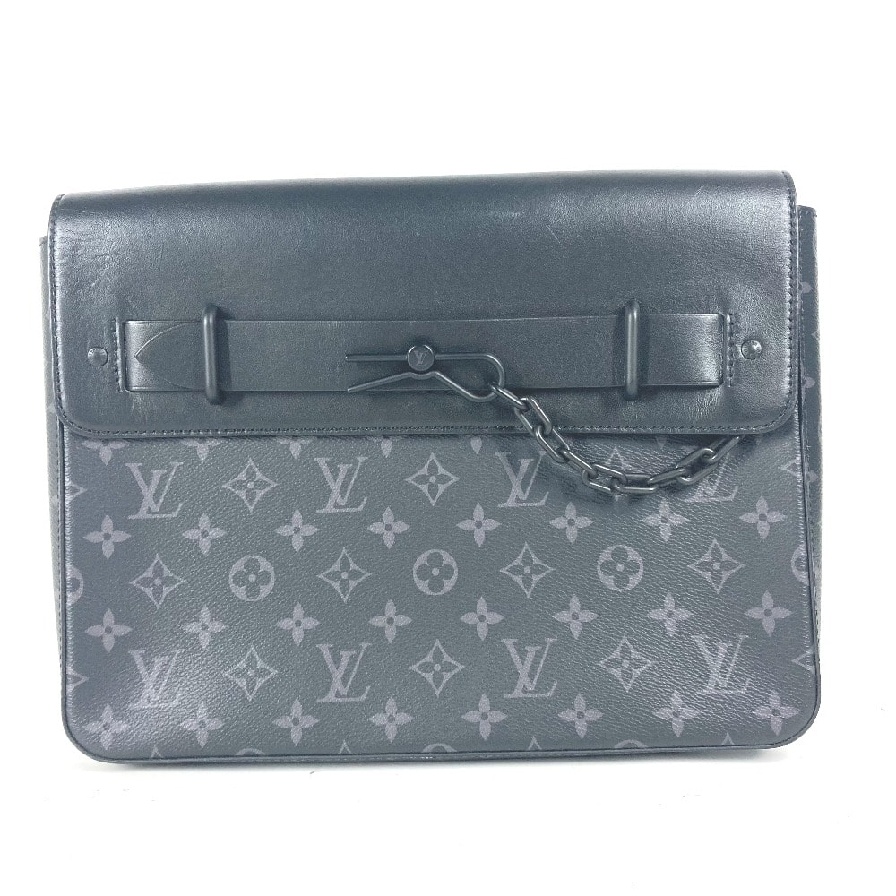 ルイヴィトン LOUIS VUITTON ポシェット スティーマー  M80107 モノグラムエクリプス カバン ポーチ フラップ セカンドバッグ クラッチバッグ モノグラムエクリプスキャンバス ブラック 美品