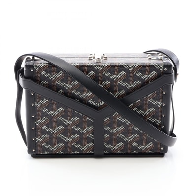 ゴヤール GOYARD ミノディエール トランクバッグ ショルダーバッグ バッグ PVCコーティングキャンバス レザー レディース ブラック系 / ブラウン系 / ホワイト系 MINA08PMLTY 【中古】