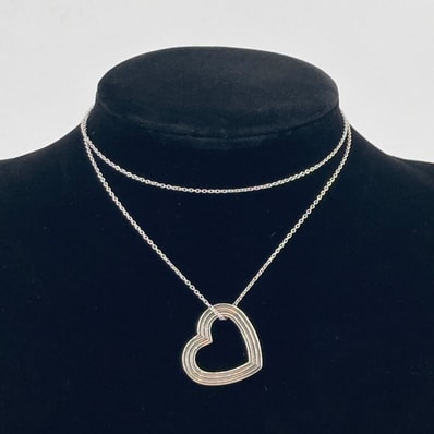 TIFFANY&Co.(ティファニー) ×MENARDコラボ エルサペレッティ オープン ハート Ag925 ロング ネックレス 9.5g シルバー
