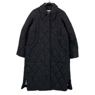 ガニー 24AW 6747 ブラック Quilt Raglan Midi Coat/キルティングラグランミディコート XXS/XS