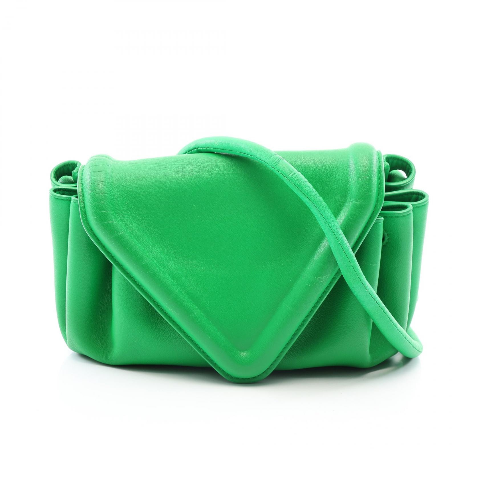 ボッテガヴェネタ BOTTEGA VENETA BEAK ビーク スモール ショルダーバッグ バッグ レザー レディース グリーン系 【中古】